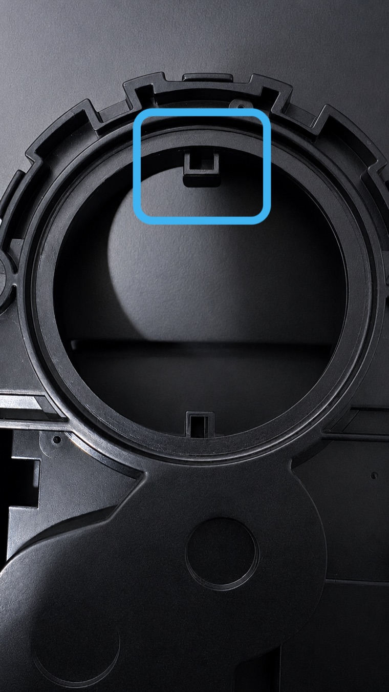 Sensor de ângulo de direção Toyota Tokai Rika na posição zero, com o ressalto maior alinhado no topo